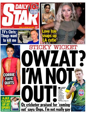 Daily Star front page - 01/05/19