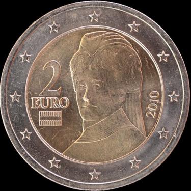 Baronesa-Bertha-von-Suttner-Moneda en euros.