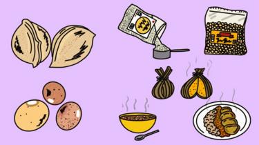 Ilustração de alimentos