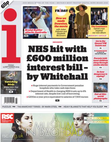 THE I PAPER 13 SEPTEMBER 2019