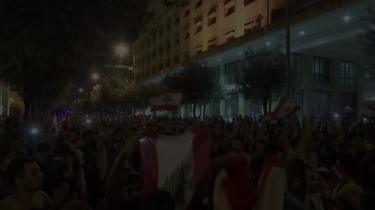 متظاهرون ليلا في لبنان