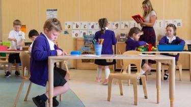 Pupils in class at a primary school