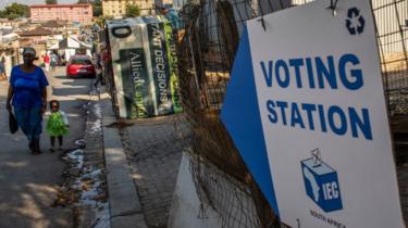 Voting station sign