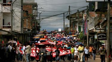 Manifestación en la selva de Perú.