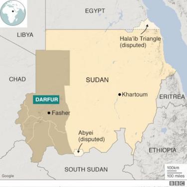 Mappa del Sudan