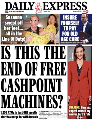 Daily Express front page - 01/05/19