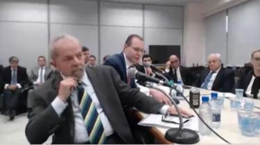 O ex-presidente Lula durante depoimento ao juiz Sergio Moro em maio de 2017