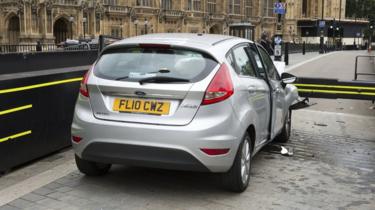 Image released by police of car crashed outside Parliament