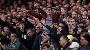 Fans at a football game