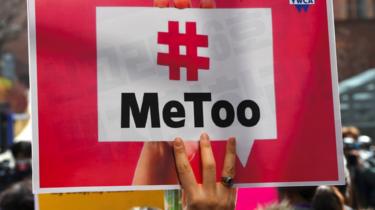 A sign saying '#meToo"