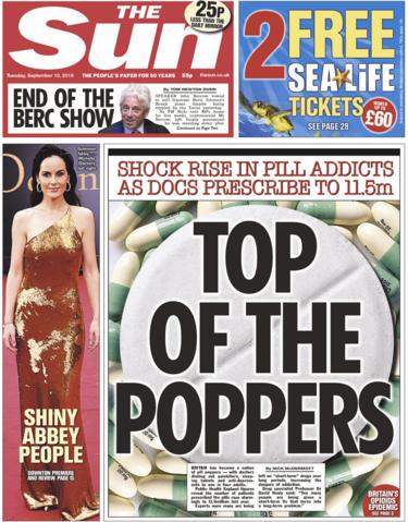 The Sun front page 10 September 2019
