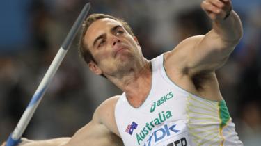 Jarrod Bannister competing in the athletics world championships in 2011