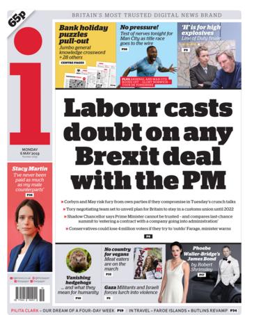 Front page of the i