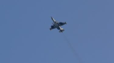 File photo of a Sukhoi-25 in action over the Syrian city of Saraqib