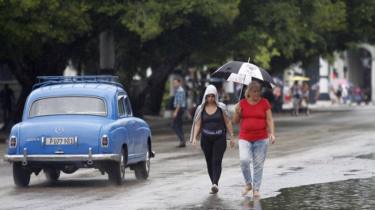 Cuban getting rained on