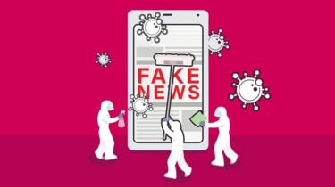 sahte haber 'fake news' yazan bir ilüstrasyon