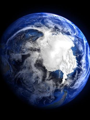 A picture of Antarctica seen from space