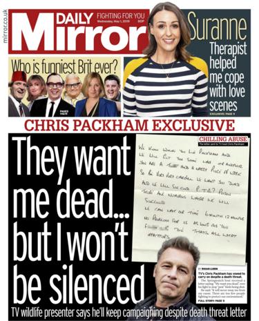 Daily Mirror front page - 01/05/19