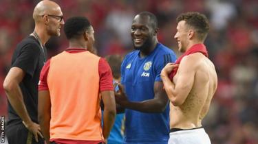 Romelu Lukaku at Manchester United's match against Inter Milan