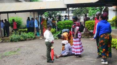 The scene of the stampede in Tanzania