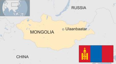 Carte montrant la Mongolie