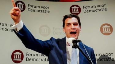 Thierry Baudet of Forum for Democracy during election night in Zeist, the Netherlands, on 20 March 2019