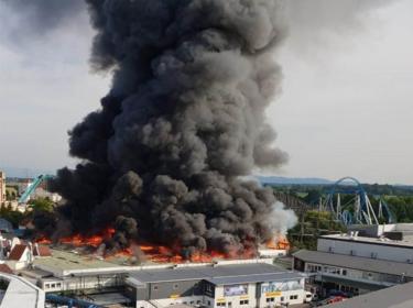 Part of Europa-Park on fire in Germany