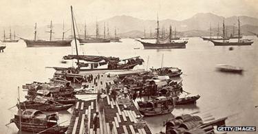 Haven van Hongkong circa 1890