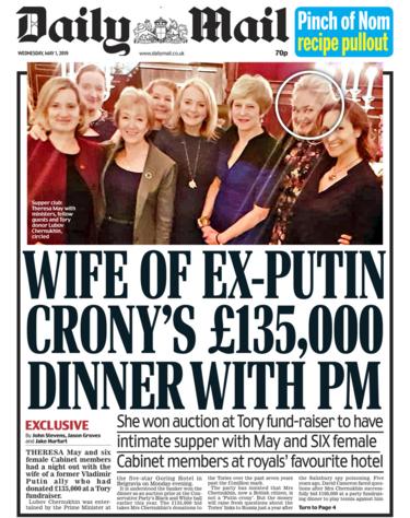 Daily Mail front page - 01/05/19