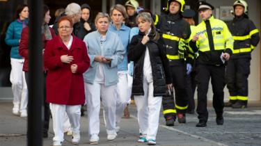 Patients and staff are evacuated from a hospital after a shooting incident, in Ostrava, Czech Republic, 10 December 2019