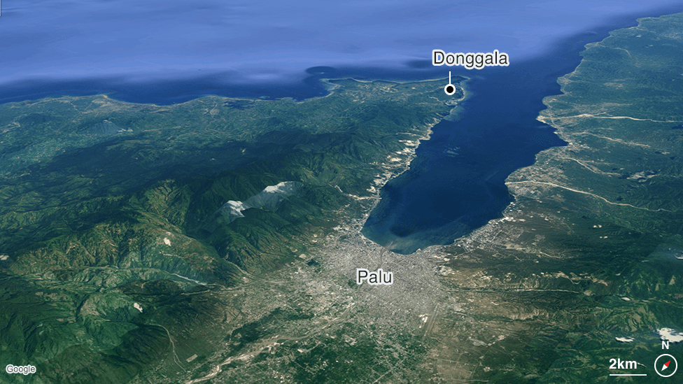Map of Palu bay