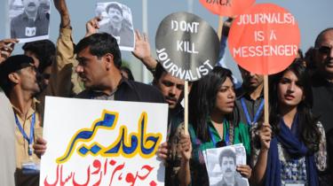 Demonstration against violence against journalists