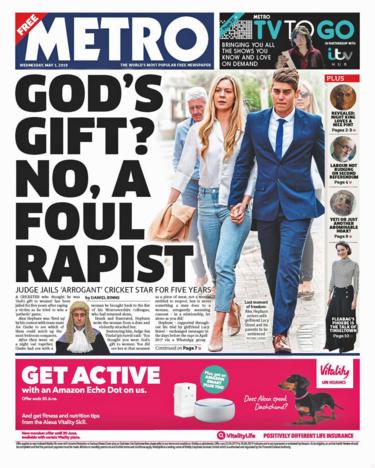 Metro front page - 01/05/19