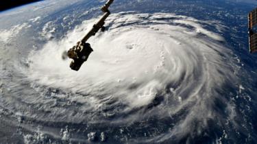 Furacão Florença como visto do espaço