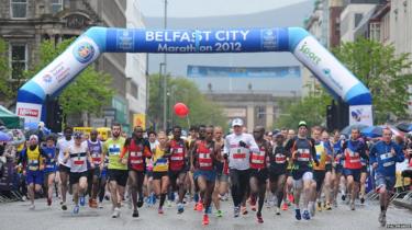 The start of Belfast City Marathon in 2012