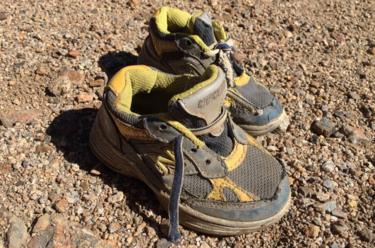 A pair of children's trainers were among the wreckage