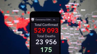 Mapa de casos y víctimas del coronavirus.