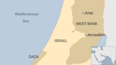 Map of Israel and the West Bank