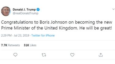 Trump on Boris Johnson