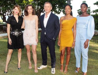 Lea Seydoux, Ana de Armas, Daniel Craig, Naomie Harris and Lashana Lynch at Bond 25 launch