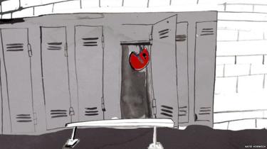 Illustration af empty locker