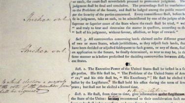 Mount Vernon Estate Mostra di George Washington Copia della costituzione degli stati UNITI (17 settembre 2012)'s Copy of the US constitution (17 September 2012)