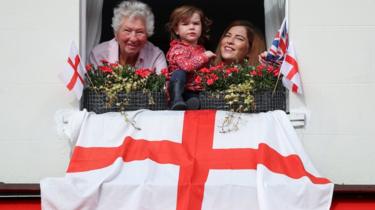 Emsworth residents watching the St George's Day parade