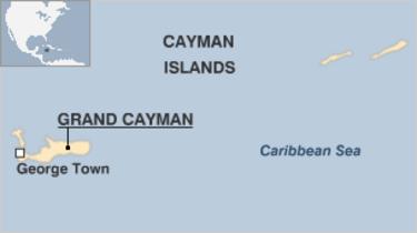 Mapa das Ilhas Cayman