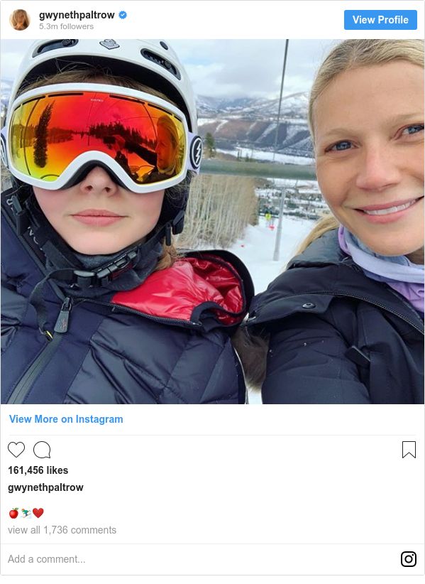     gwynethpaltrow: 🍎⛷❤️