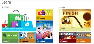 Windows Store front page