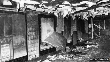 The ticket hall after the fire