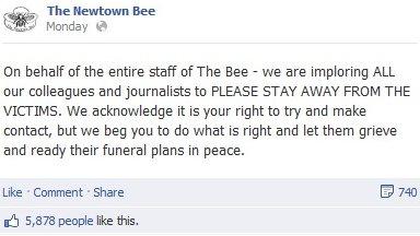 Facebook posting from the Newtown Bee