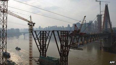 Construction along Yangtze river