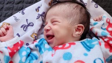 Baby Talia was born 13 October 2023 in Gaza